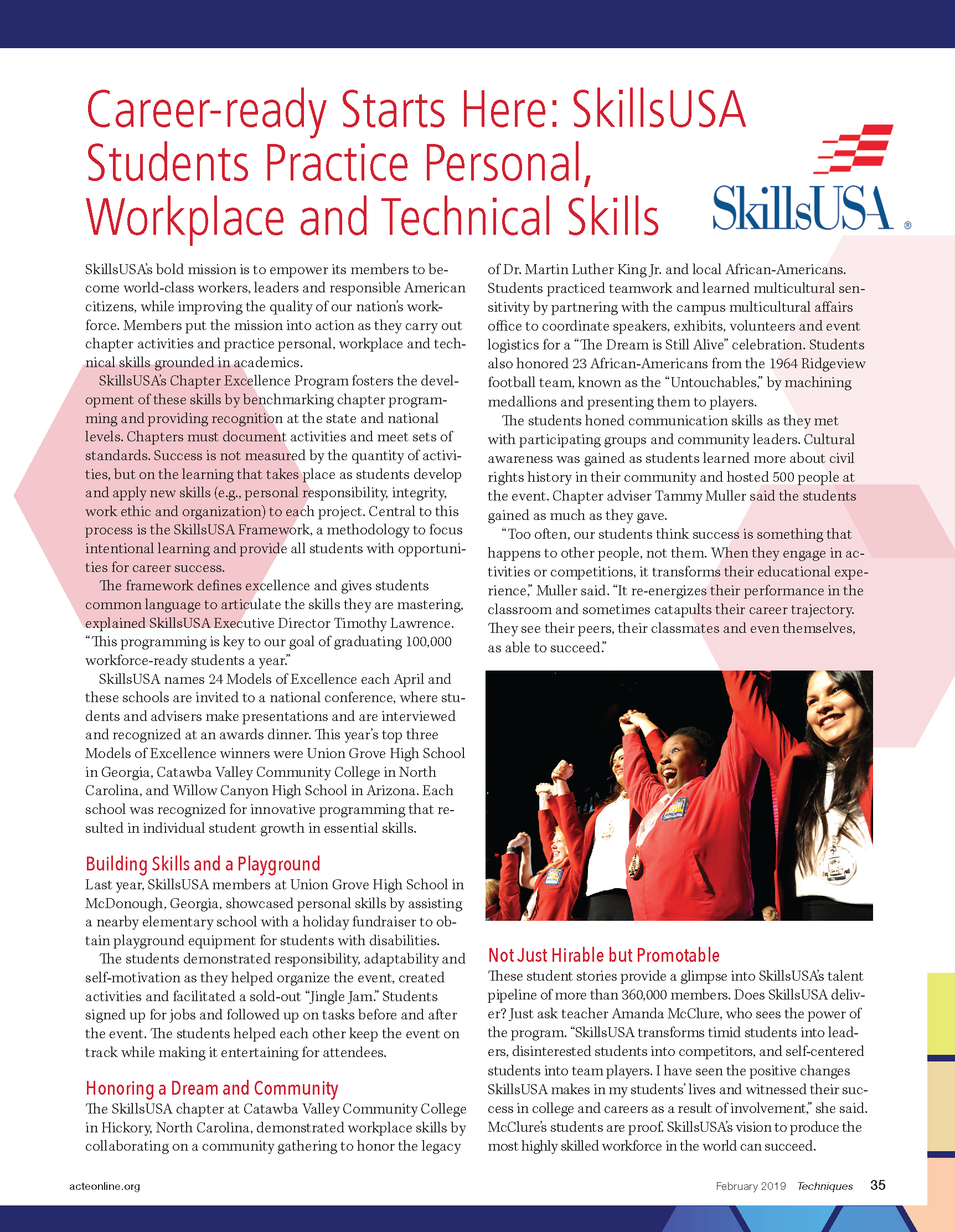 CTSOs Engage Students: SkillsUSA Students Practice Personal, Workplace and Technical Skills